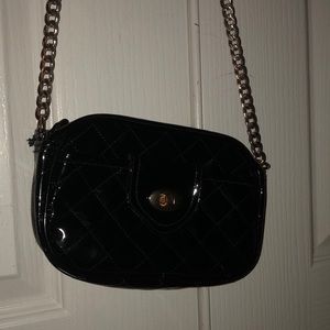 black & gold purse